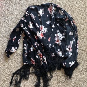 Long sleeve floral over shall